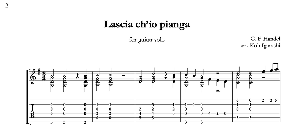 [PDF+Audio] Handel for guitar - Koh Igarashi Edition [TAB]