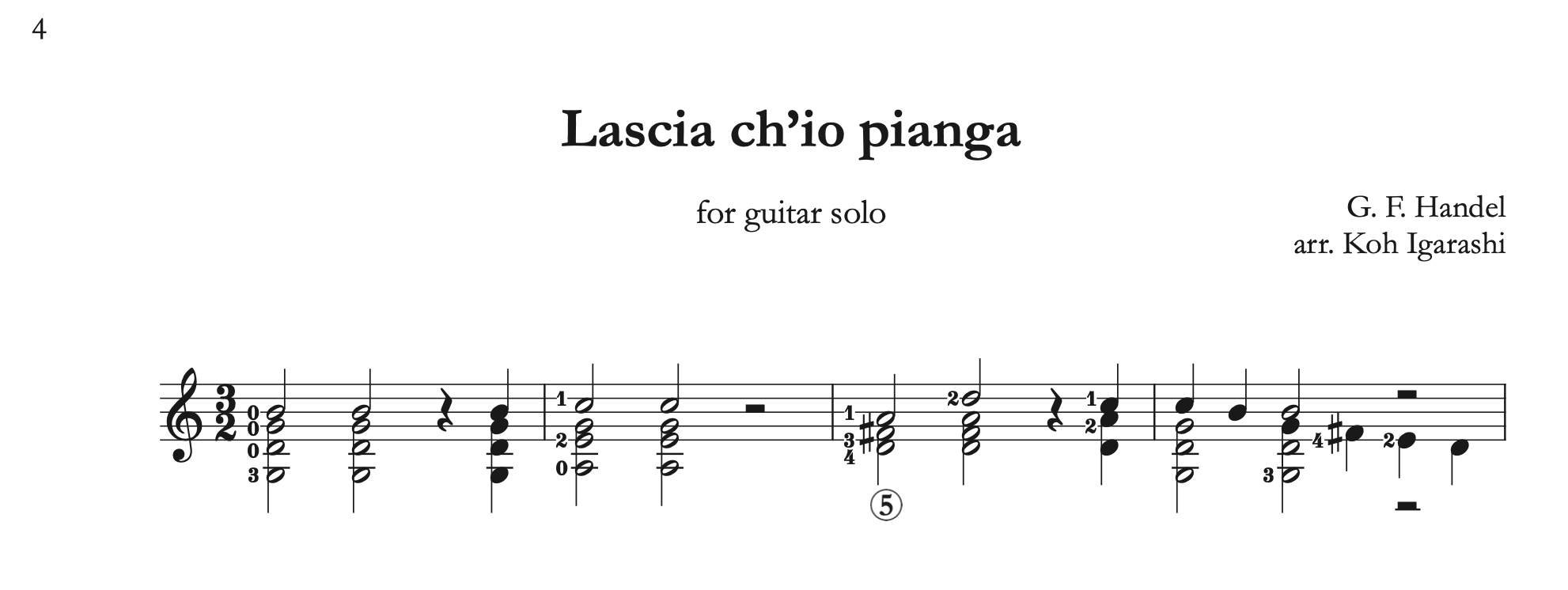 [PDF+Audio] Handel for guitar - Koh Igarashi Edition [TAB]