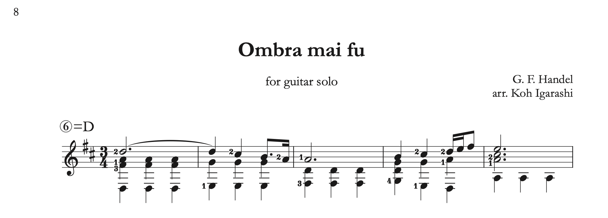 [PDF+Audio] Handel for guitar - Koh Igarashi Edition [TAB]